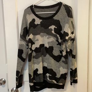 Black and white camouflage sweater
